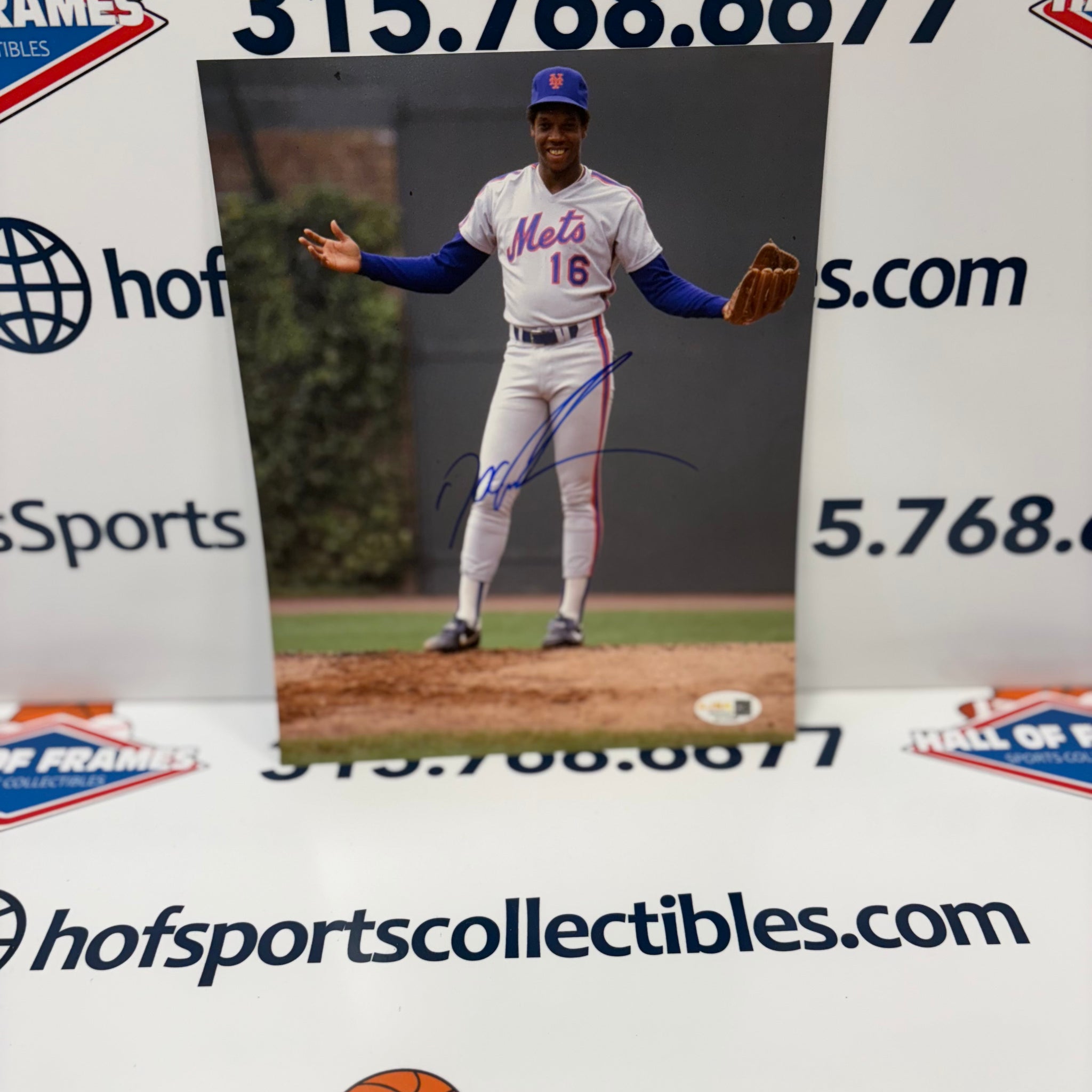 DWIGHT DOC GOODEN NEW YORK METS SIGNED PITCHING 8X10 JSA COA