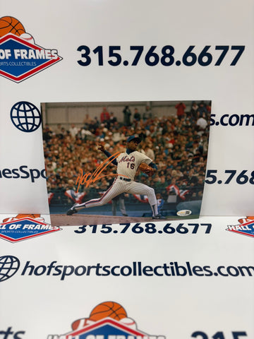 DWIGHT DOC GOODEN NEW YORK METS SIGNED PITCHING 11X14 JSA COA