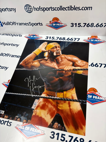 HULK HOGAN SIGNED 16X20 PHOTO - HULKAMANIA BECKETT COA
