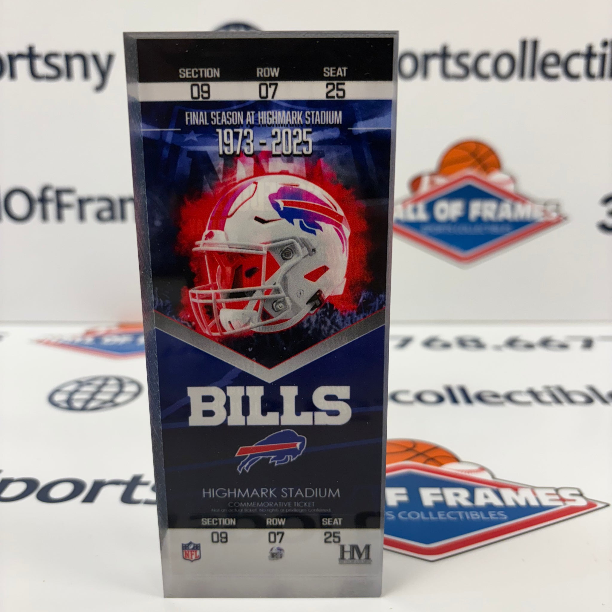 Buffalo Bills 2025 Final Season Schedule 3D Ticket Acrylic Block Art