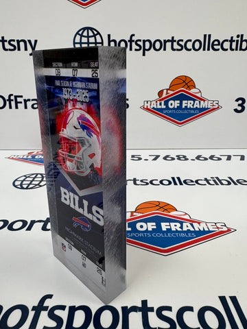 Buffalo Bills 2025 Final Season Schedule 3D Ticket Acrylic Block Art