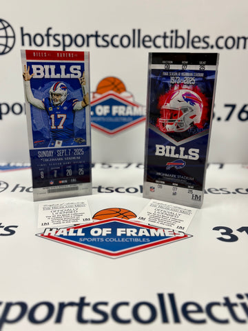 Buffalo Bills 2025 Week 1 & Season Commemorative Acrylic Ticket Block Set