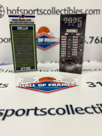 Buffalo Bills 2025 Week 1 & Season Commemorative Acrylic Ticket Block Set