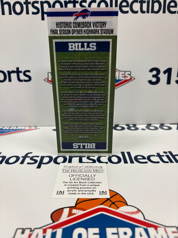 Buffalo Bills 2025 Week 1 Commemorative Acrylic Ticket Block