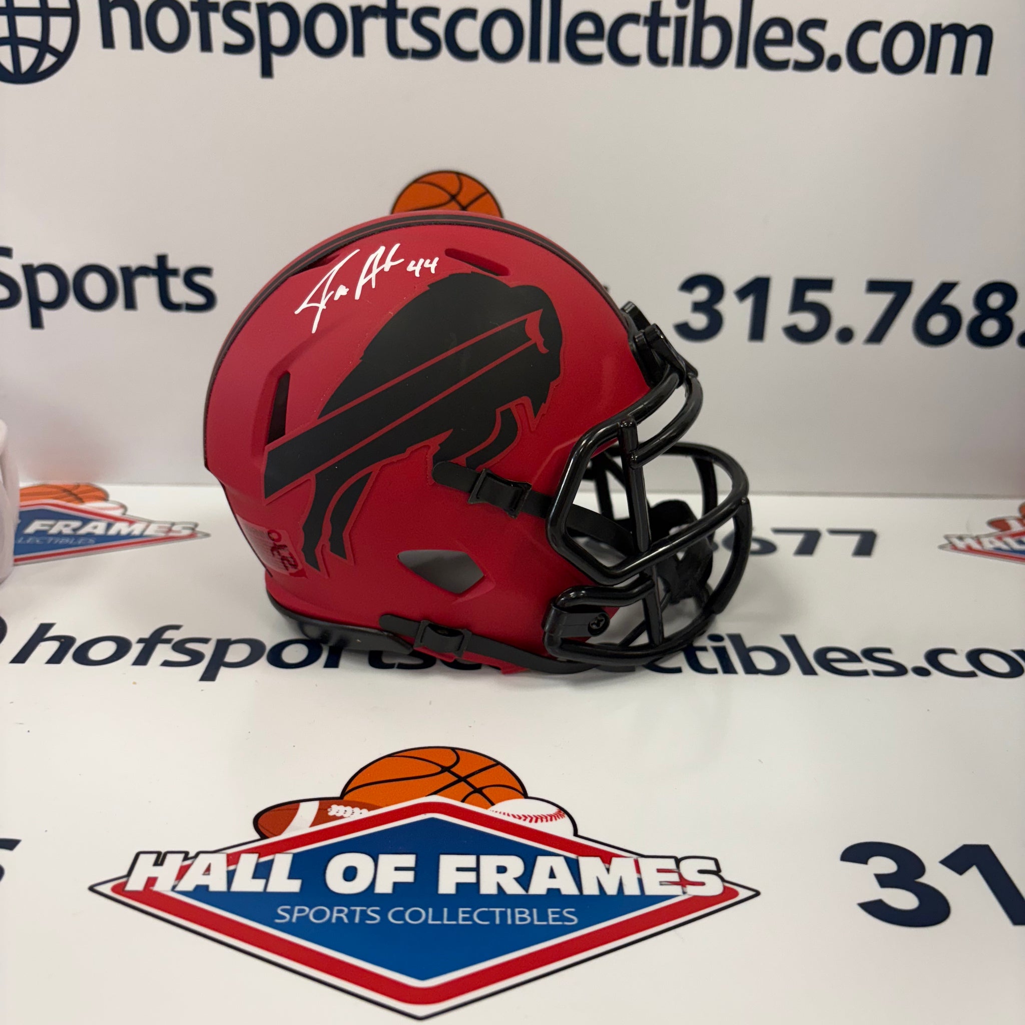 JOE ANDREESSEN SIGNED BUFFALO BILLS RAVE MINI HELMET - BECKETT COA
