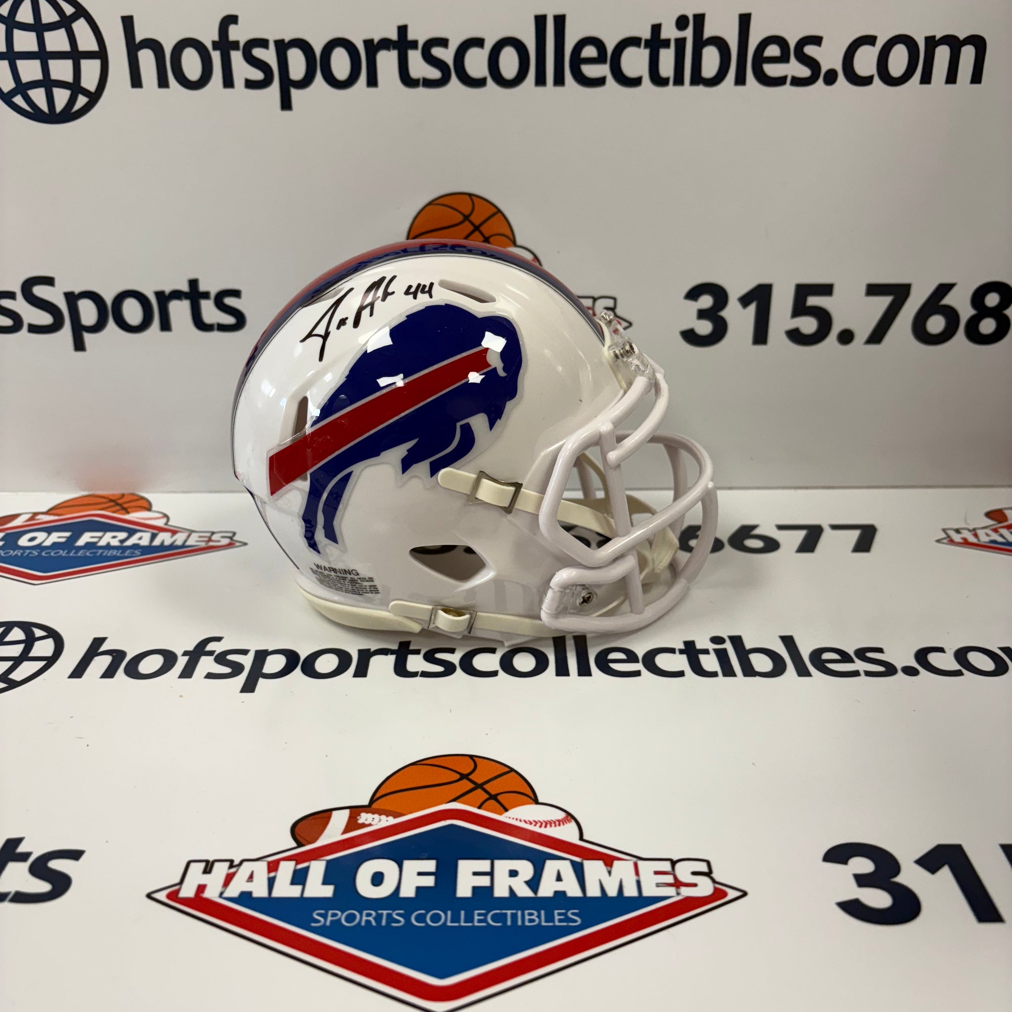 JOE ANDREESSEN SIGNED BUFFALO BILLS SPEED MINI HELMET - BECKETT COA