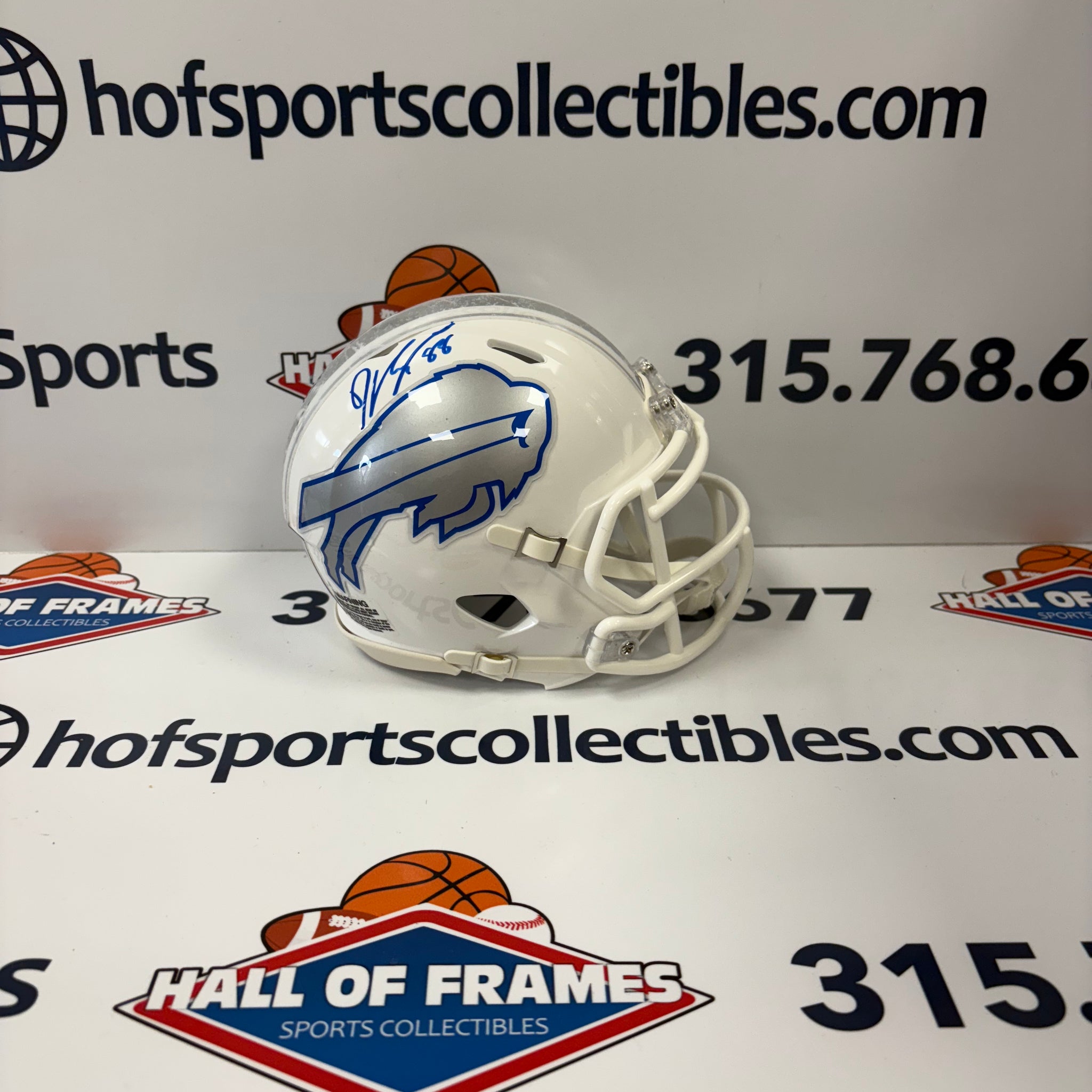 DAWSON KNOX BUFFALO BILLS RIVALRY MINI HELMET! BECKETT COA