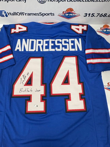 JOE ANDREESSEN SIGNED BUFFALO BILLS BLUE CUSTOM JERSEY - BECKETT COA