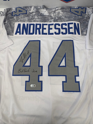 JOE ANDREESSEN SIGNED BUFFALO BILLS RIVALRY CUSTOM JERSEY - BECKETT COA