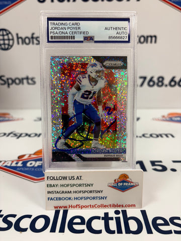 JORDAN POYER SIGNED 2018 PRIZM SPECKLE PSA SLABBED
