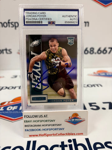 JORDAN POYER SIGNED 2013 ROOKIE PANINI ROOKIES & STARS PSA SLABBED