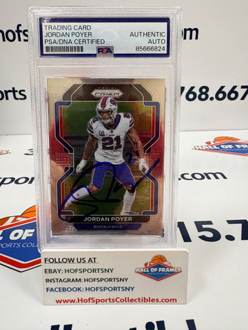 JORDAN POYER SIGNED 2021 PRIZM PSA SLABBED