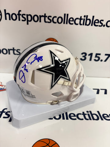 DEZ BRYANT SIGNED CUSTOM DALLAS COWBOYS WHITE MINI HELMET - BECKETT COA