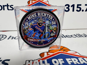 MIKE RICHTER SIGNED 1994 STANLEY CUP COMMEMORATIVE PLAYER PUCK - JSA COA