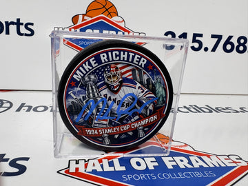 MIKE RICHTER SIGNED 1994 STANLEY CUP COMMEMORATIVE PLAYER PUCK - JSA COA