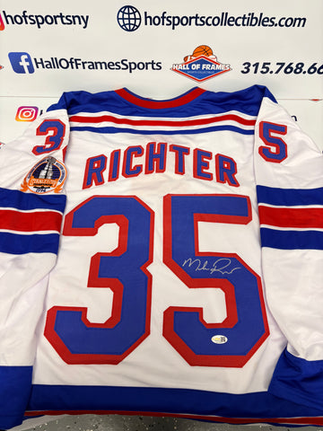 MIKE RICHTER SIGNED RANGERS WHITE STANLEY CUP CUSTOM JERSEY - JSA COA