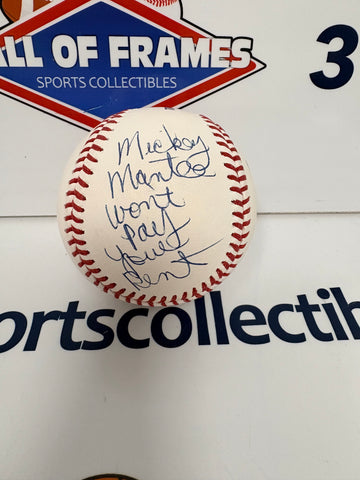 Chazz Palminteri SIGNED BASEBALL "Mickey Mantle wont pay your rent " - JSA