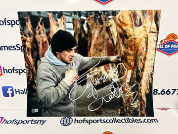 SYLVESTER STALLONE SIGNED ROCKY "MEAT LOCKER" 16X20 PHOTO BECKETT COA