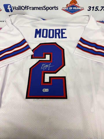 DJ MOORE SIGNED BILLS WHITE CUSTOM JERSEY - BECKETT COA