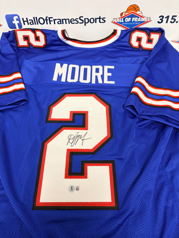DJ MOORE SIGNED BILLS BLUE CUSTOM JERSEY - BECKETT COA