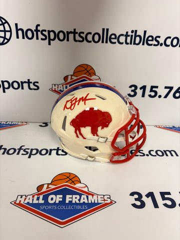 DJ MOORE SIGNED BILLS THROWBACK RETRO MINI HELMET - BECKETT COA