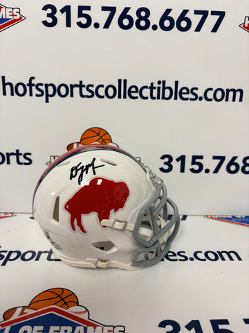 DJ MOORE SIGNED BILLS THROWBACK MINI HELMET - BECKETT COA