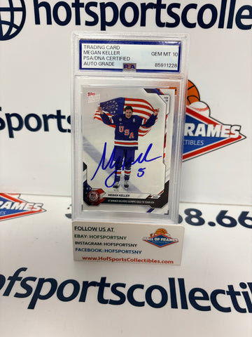 MEGAN KELLER SIGNED 2026 TOPPS NOW OLYMPIC CARD # 15 PSA AUTO 10