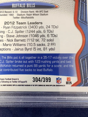 KYLE WILLIAMS 2013 TOPPS BUFFALO BILLS CARD CAMO #399 PSA