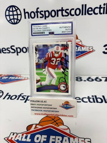 DEVIN MCCOURTY SIGNED 2011 TOPPS CARD #234 PATRIOTS PSA SLAB