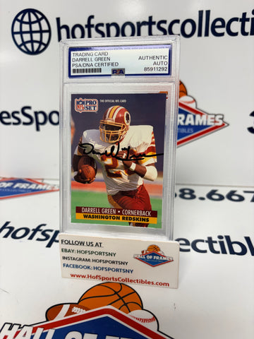 DARRELL GREEN SIGNED 1991 PROSET CARD #28 REDSKINS PSA SLAB