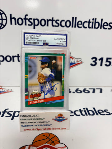 NOLAN RYAN SIGNED 1991 DONRUSS 300 WINS HIGHLIGHTS CARD PSA SLAB
