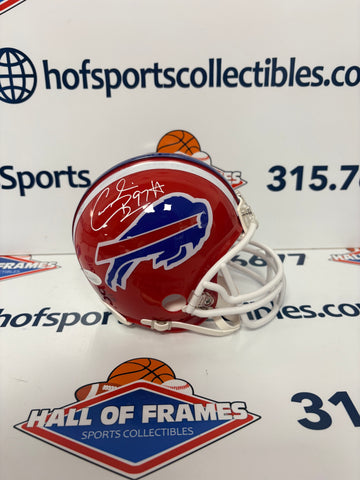 CORNELIUS BENNETT SIGNED BILLS MINI HELMET - JSA COA