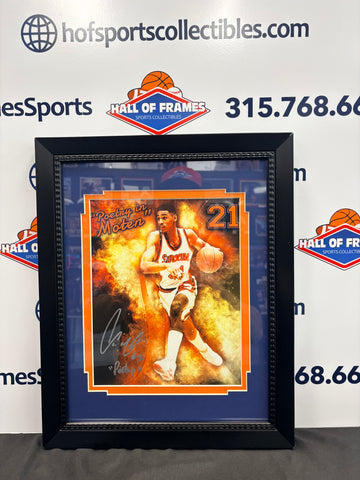Lawrence Moten Signed Syracuse Basketball Framed 8x10 Photo "Poetry" All Time Scorer