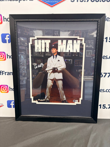 DON MATTINGLY SIGNED FRAMED 11X14 THE HIT MAN PHOTO - BECKETT WITNESSED COA