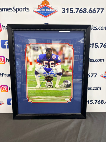 LAWRENCE TAYLOR SIGNED FRAMED NY GIANTS SUPER BOWL 11X14 PHOTO - JSA COA