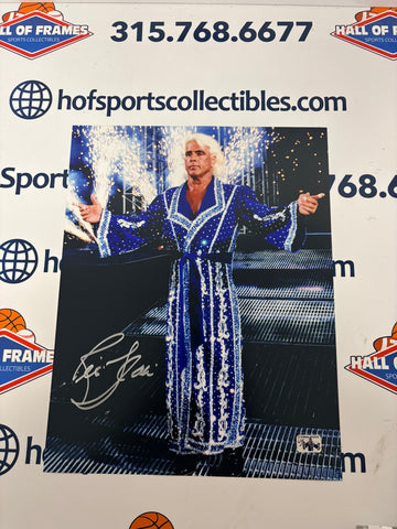 RIC FLAIR SIGNED WWE / WCW 11X14 PHOTO - FITERMAN HOLOGRAM