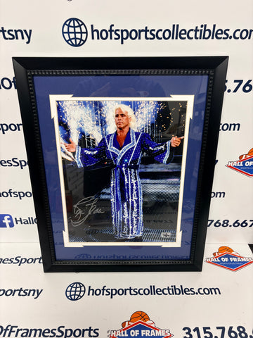 RIC FLAIR SIGNED WWE / WCW FRAMED 11X14 PHOTO - FITERMAN HOLOGRAM