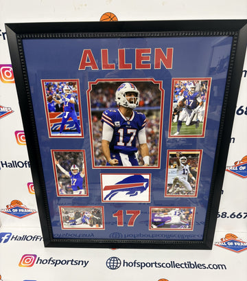 JOSH ALLEN BUFFALO BILLS PHOTO COLLAGE UNSIGNED 20X24 PROFESSIONAL FRAME