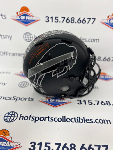 JOSH ALLEN SIGNED FULL SIZE REPLICA SPEED NEW STS BLACK BILLS HELMET BECKETT