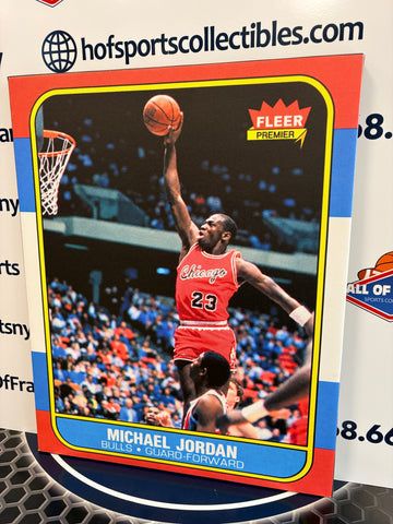MICHAEL JORDAN 1986 - 87 FLEER ROOKIE 16X20 CUSTOM CANVAS PRINT - READY TO HANG