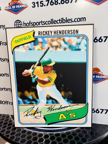 RICKEY HENDERSON 1980 TOPPS ROOKIE CARD 16X20 CUSTOM CANVAS PRINT - READY TO HANG