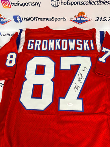 ROB GRONKOWSKI SIGNED PATRIOTS RED CUSTOM JERSEY - JSA COA