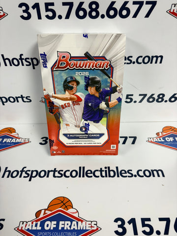 2026 BOWMAN BASEBALL HOBBY JUMBO BOX - 3 AUTOS PER BOX