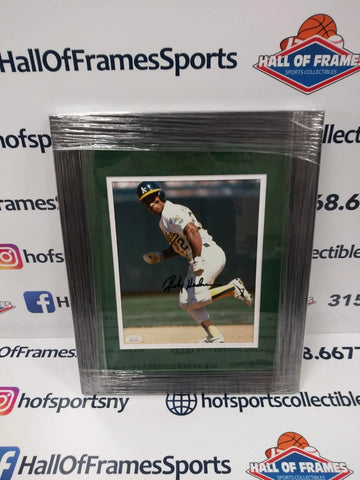 RICKEY HENDERSON OAKLAND ATHELTIC'S AUTOGRAPHED 8X10 FRAMED JSA COA