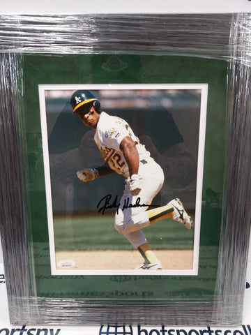 RICKEY HENDERSON OAKLAND ATHELTIC'S AUTOGRAPHED 8X10 FRAMED JSA COA