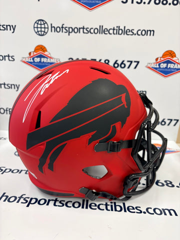JOSH ALLEN SIGNED FULL SIZE REPLICA RAVE SPEED BILLS HELMET BECKETT
