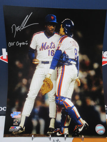 DWIGHT DOC GOODEN SIGNED METS WITH CARTER INSC."OUR CAPTAIN" 11X14 W/ COA
