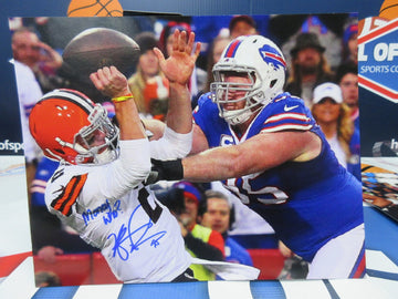 KYLE WILLIAMS Signed 8x10 Photo Sacking Johnny Manziel Insc. 