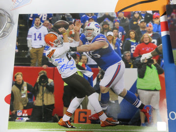 KYLE WILLIAMS Signed 16x20 Photo Sacking Johnny Manziel Insc. "MONEY WHO?" JSA COA