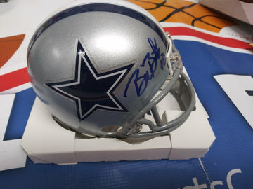 BILL BATES SIGNED DALLAS COWBOYS MINI HELMET - 3X SB CHAMPS  INSC